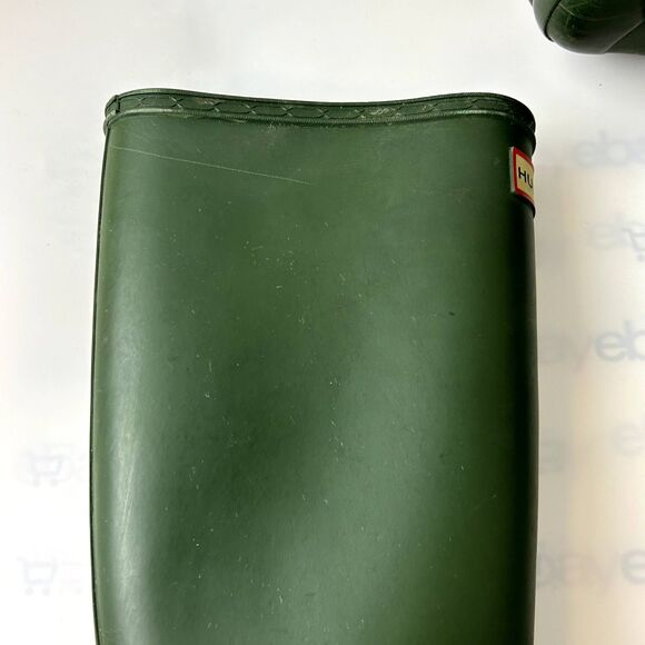 Hunter Womens Tall Rain Boot Size US M6/7F Army Green Solid Closed-toe - Picture 6 of 14
